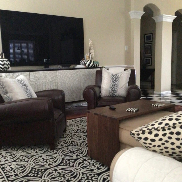 Ottoman Coffee Table Custom Fitted to Your Ottoman, Ottoman Table Cover, Walnut Ottoman Overlay