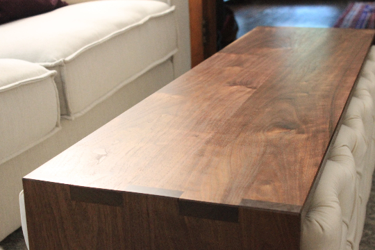 Ottoman Coffee Table Custom Fitted to Your Ottoman, Ottoman Table Cover, Walnut Ottoman Overlay