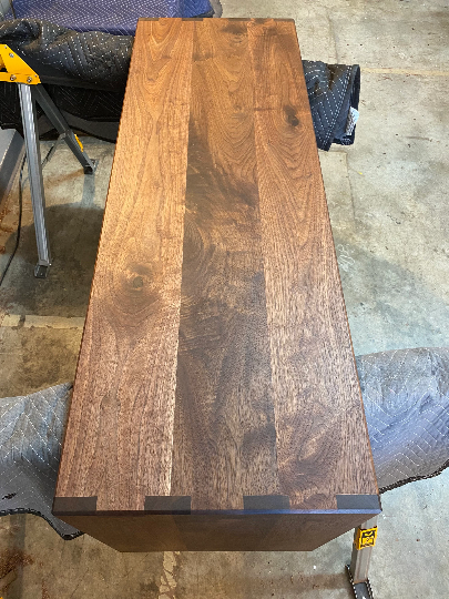 Ottoman Coffee Table Custom Fitted to Your Ottoman, Ottoman Table Cover, Walnut Ottoman Overlay