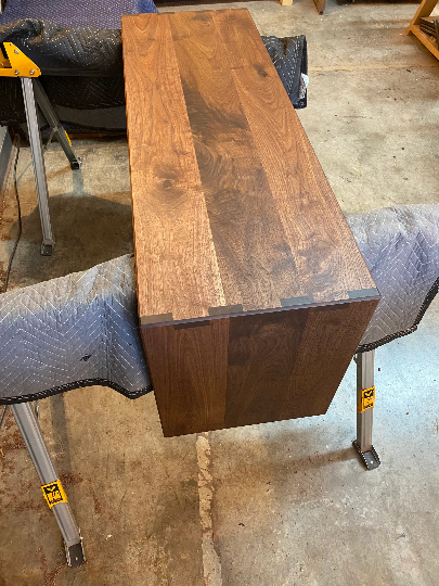 Ottoman Coffee Table Custom Fitted to Your Ottoman, Ottoman Table Cover, Walnut Ottoman Overlay