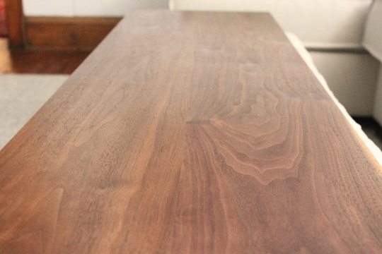 Ottoman Coffee Table Custom Fitted to Your Ottoman, Ottoman Table Cover, Walnut Ottoman Overlay