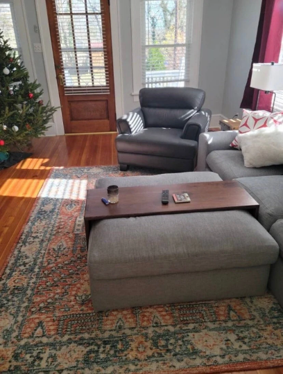 Ottoman table, Over ottoman table cover, ottoman tray, ottoman, Walnut ottoman table, solid wood ottoman cocktail table, ottoman overlay table, oversized ottoman cover