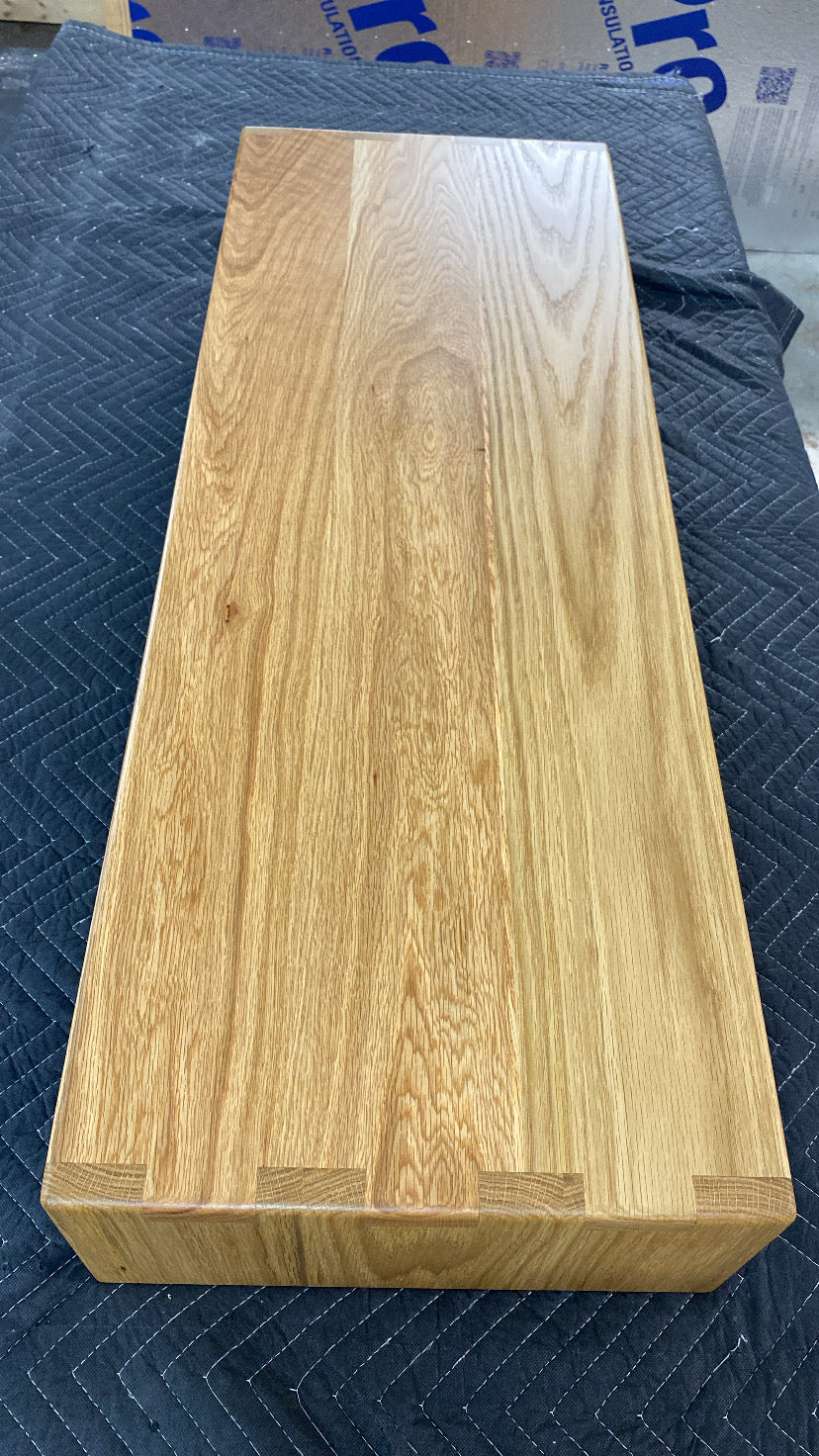 Over Ottoman Cocktail Table, Wide Ottoman Tray in White Oak, Oversized Wood Ottoman Top