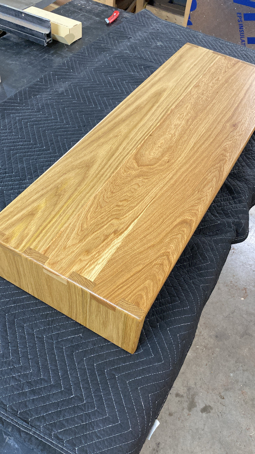 Over Ottoman Cocktail Table, Wide Ottoman Tray in White Oak, Oversized Wood Ottoman Top