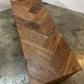 Custom Ottoman Coffee Table with Herringbone Pattern in Solid Walnut