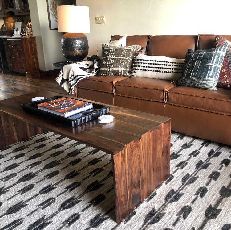 Modern minimalist walnut coffee table, custom furniture columbus ohio, handmade walnut coffee table