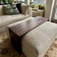 Custom handmade walnut table made to fit over a clients existing ottoman