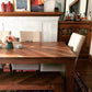 Herringbone trestle dining table, Mission dining table with X base, modern farmhouse dining table handmade in columbus ohio, parsons dining table, four leg dining table with bench handmade in columbus ohio, new albany, upper arlington, cleveland, cincinnati, sandusky, johnstown, bexley, bexely, contemporary dining table, dining table with matching bench, walnut dining table, elegant dining table, chunky four leg dining table, traditional dining table