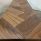 Custom Ottoman Coffee Table with Herringbone Pattern in Solid Walnut