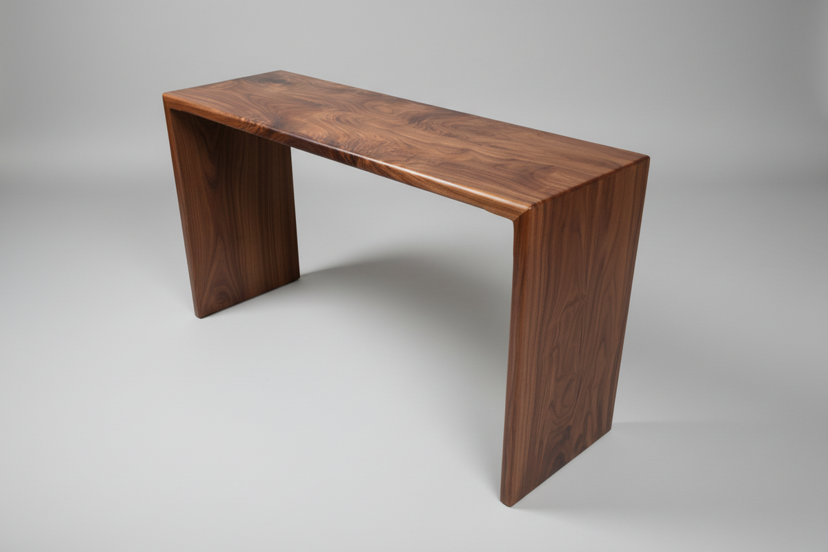 Walnut Waterfall Console Table or Sofa Table - Handmade in Columbus Ohio