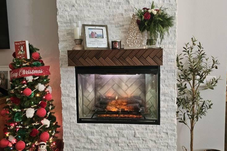 modern fireplace mantle, walnut fireplace mantel, handmade wood fireplace mantle