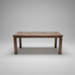 Walnut Herringbone Dining Room Table with Parsons Style Base