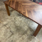 Walnut Herringbone Dining Room Table with Parsons Style Base