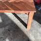 Walnut Herringbone Dining Room Table with Parsons Style Base