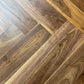 Stunning Herringbone Dining table with Solid Walnut Traditional Trestle Base