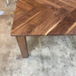 Walnut Herringbone Dining Room Table with Parsons Style Base