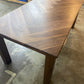 Walnut Herringbone Dining Room Table with Parsons Style Base