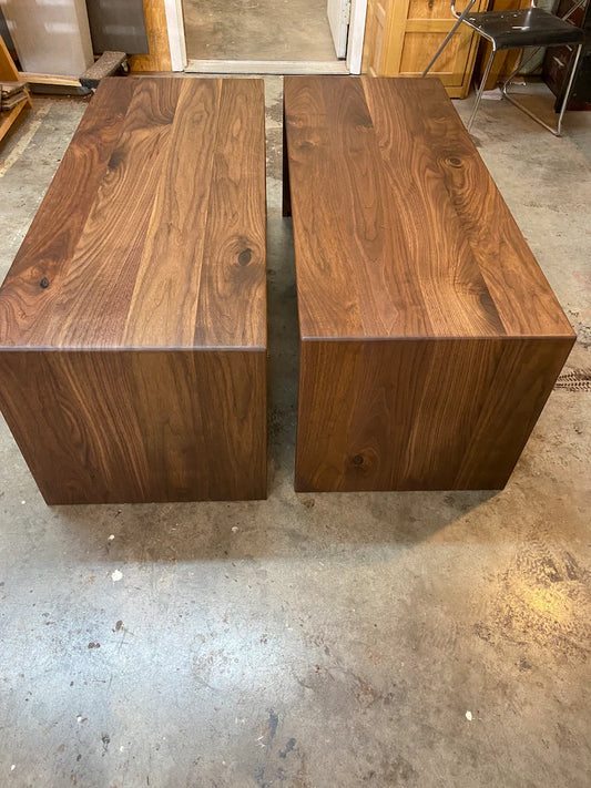 Custom Walnut Waterfall Table For Sue