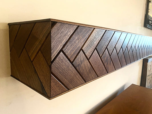 Custom Herringbone Fireplace Mantle for Amy