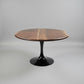 Round Walnut Dining Table with Live Edge Accent handmade dining table in columbus ohio, custom furniture columbus ohio, custom woodworking, luxury, one of a kind, unique, beautiful, hardwood, walnut slab