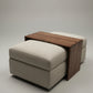 beautiful handmade walnut ottoman table custom fitted over clients fabric ottoman