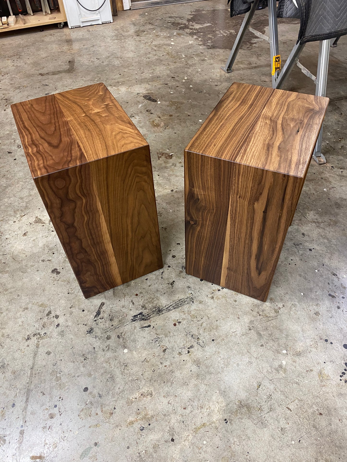 Modern Walnut Waterfall End Table or Side Table