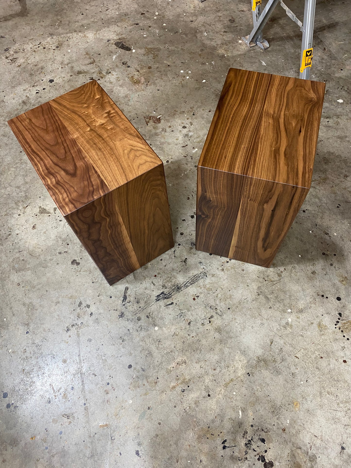 Modern Walnut Waterfall End Table or Side Table
