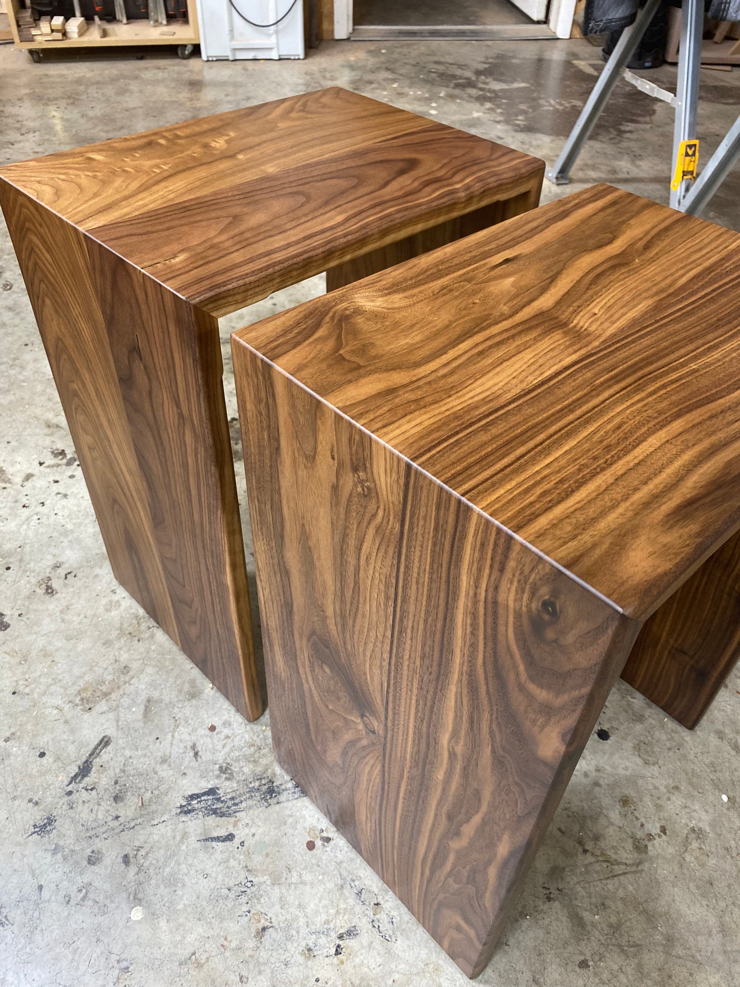 Modern Walnut Waterfall End Table or Side Table
