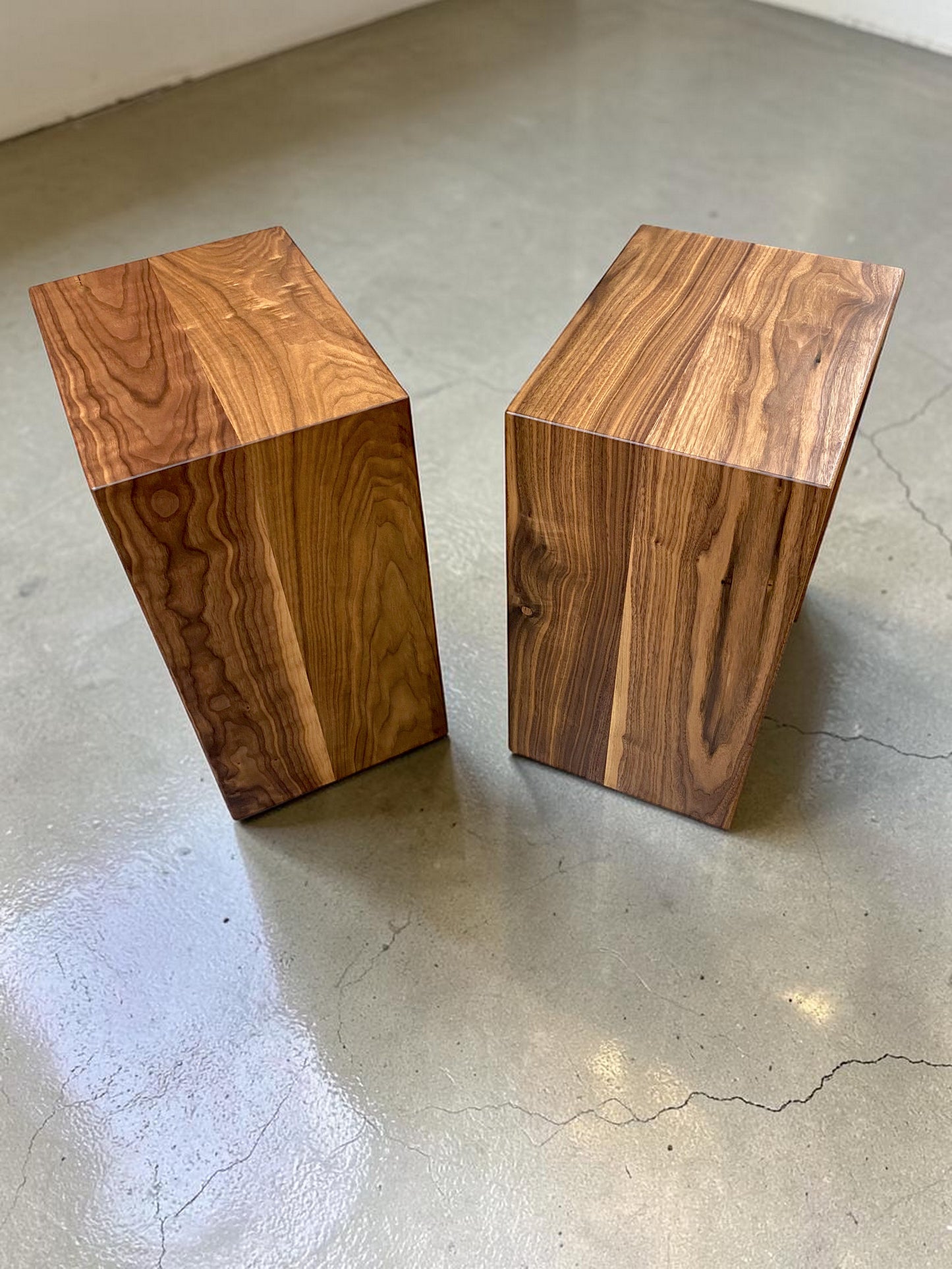 Modern Walnut Waterfall End Table or Side Table