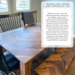 Walnut Herringbone Dining Room Table with Parsons Style Base