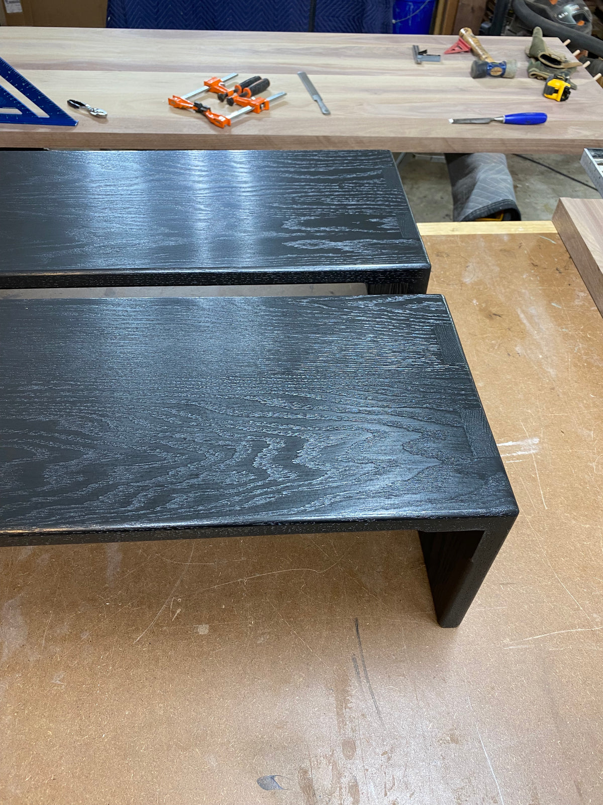 Solid Oak Ottoman Tray Made To Go Over Your Ottoman - 15 "Wide Over Ottoman Cocktail Table