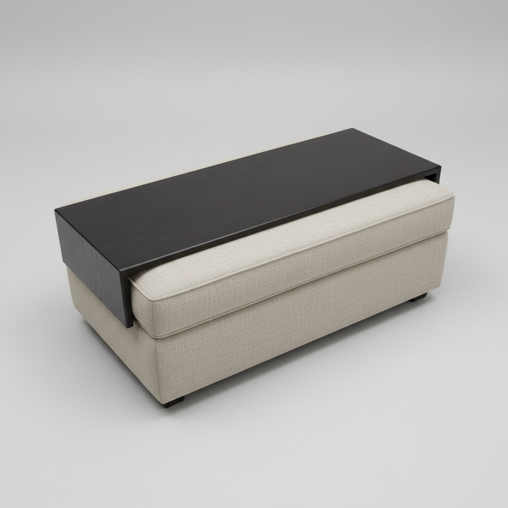 Solid Oak Ottoman Tray Made To Go Over Your Ottoman - 15 "Wide Over Ottoman Cocktail Table