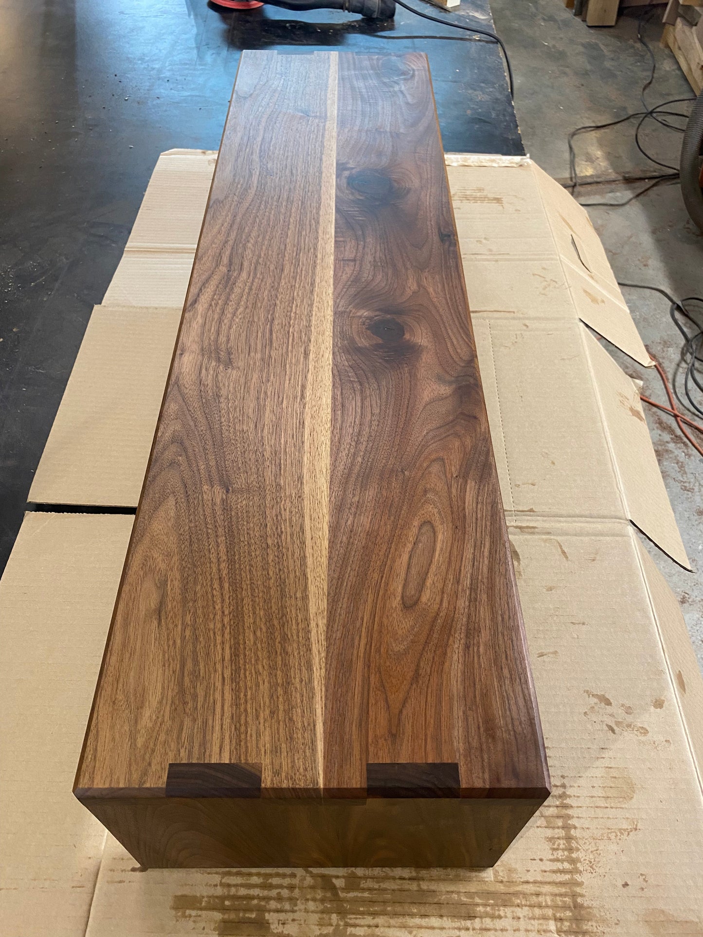 Long Over Ottoman Table, Large Ottoman Tray in Walnut, Oversized Wood Ottoman Top, Ottoman Cocktail Table