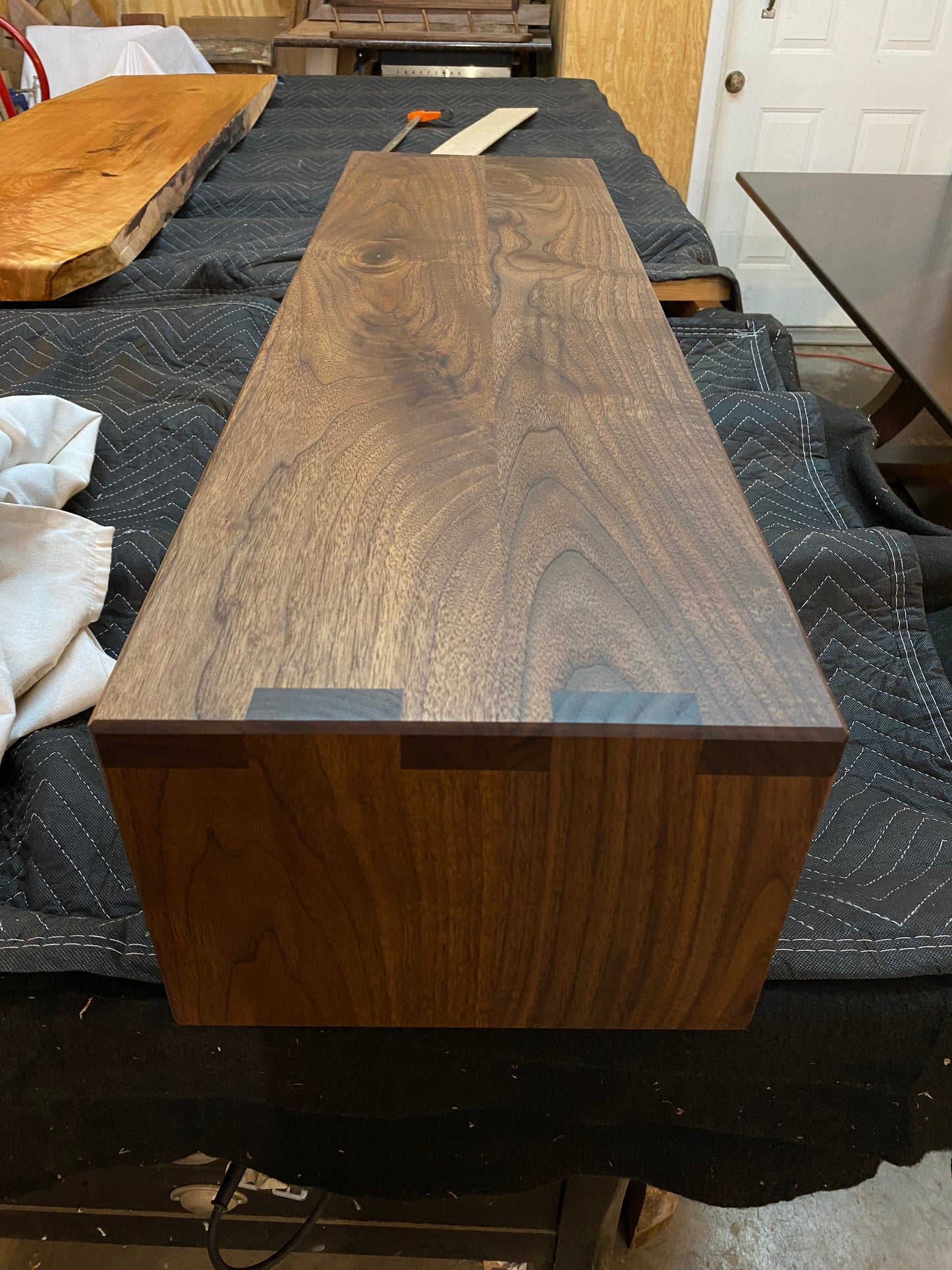 Long Over Ottoman Table, Large Ottoman Tray in Walnut, Oversized Wood Ottoman Top, Ottoman Cocktail Table