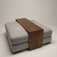 Ottoman Coffee Table Custom Fitted to Your Ottoman, Ottoman Table Cover, Walnut Ottoman Overlay