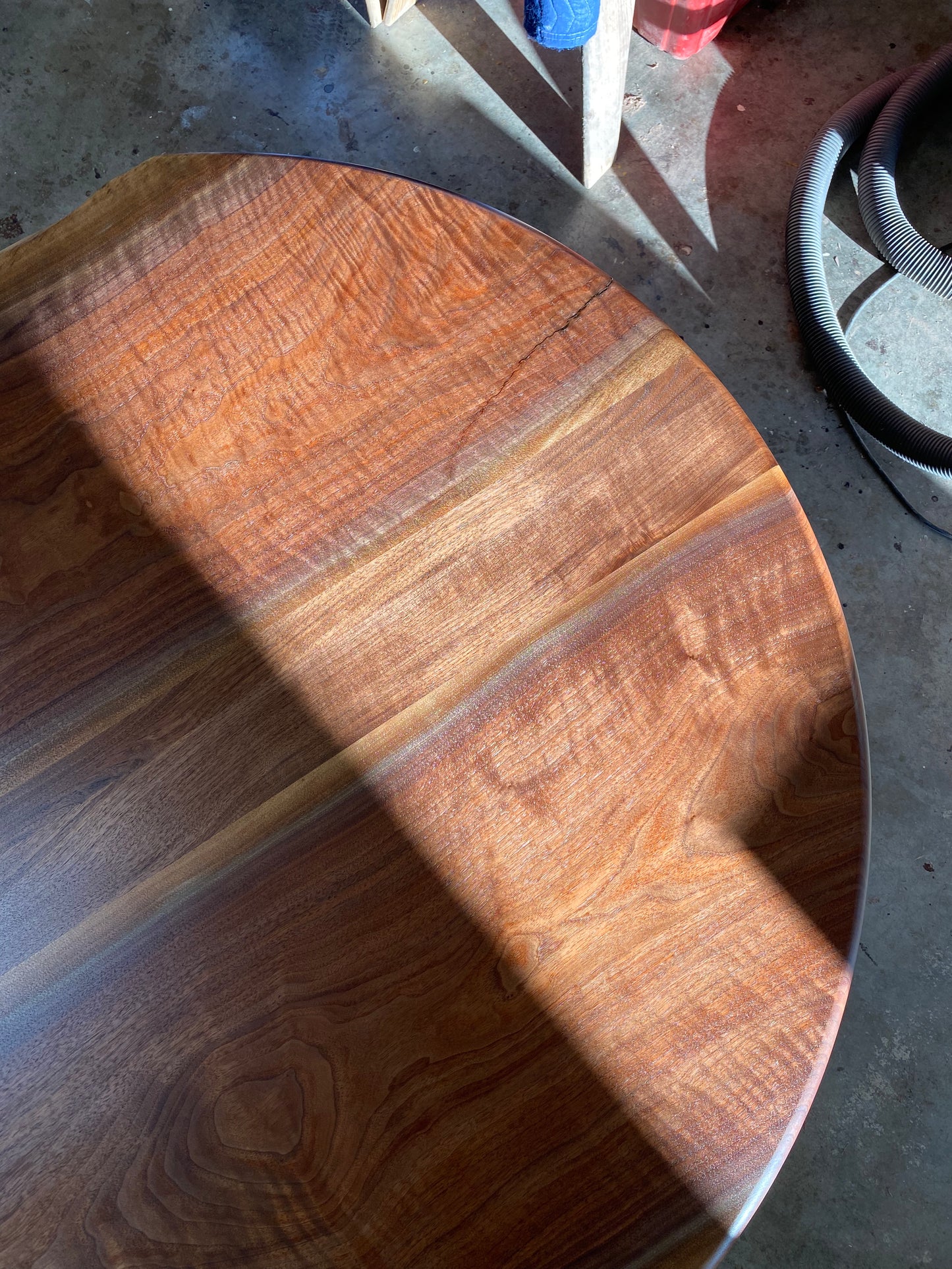 Live Edge Round Dining Table in Walnut