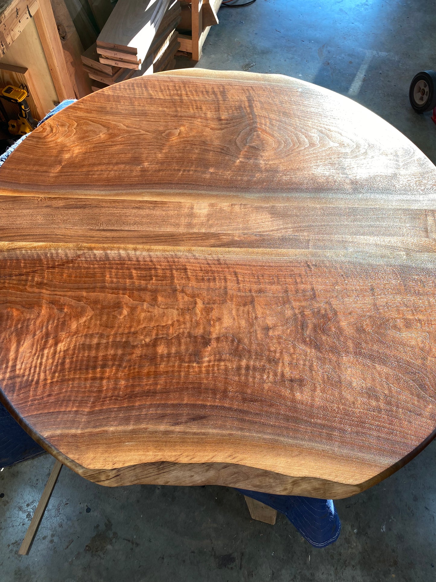 Live Edge Round Dining Table in Walnut