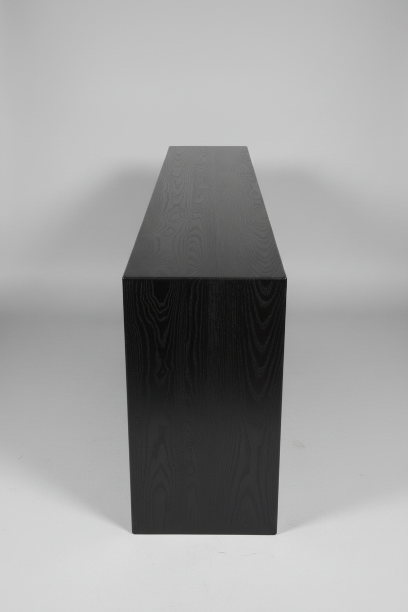 handmade black console table or entryway table, made in Ohio out of solid oak