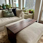Ottoman Coffee Table Custom Fitted to Your Ottoman, Ottoman Table Cover, Walnut Ottoman Overlay