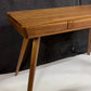 MCM Walnut Writing Desk With Push To Open Drawers