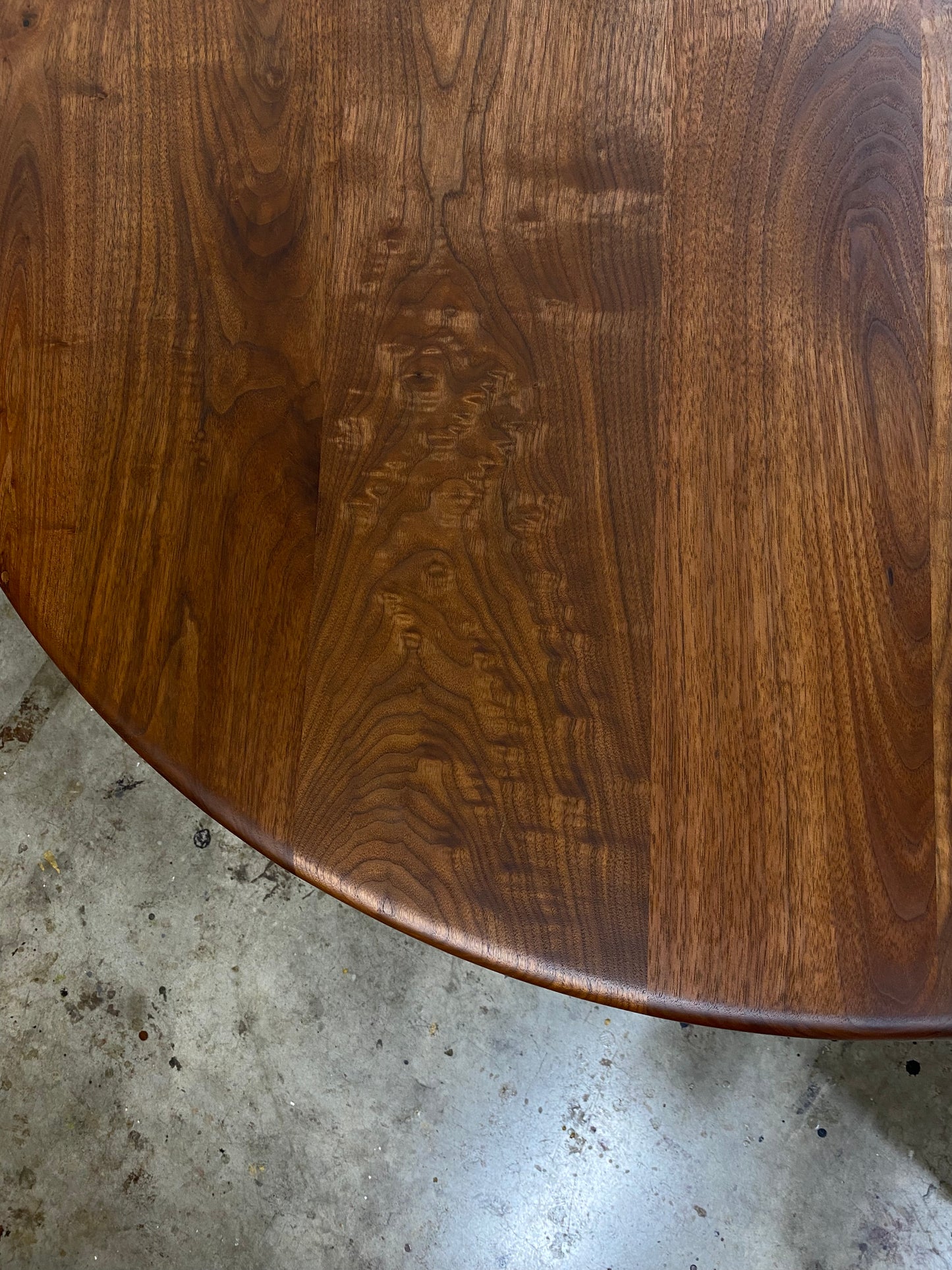 Round Walnut Dining Table With Tulip Pedestal Base - Handmade in USA