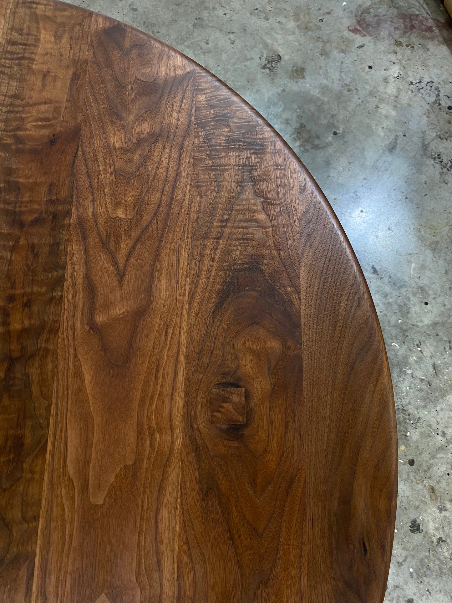 Round Walnut Dining Table With Tulip Pedestal Base - Handmade in USA