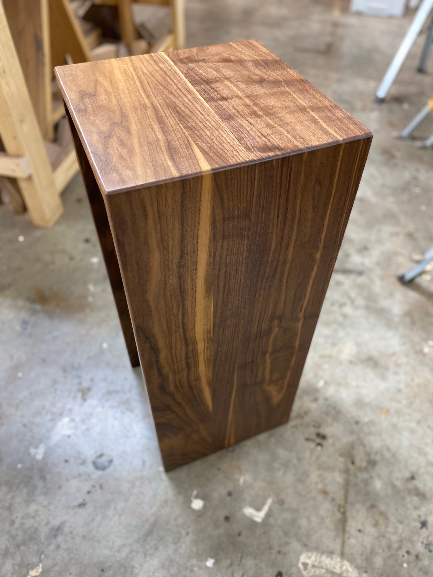Custom Walnut Sculpture Stand For Sheryl