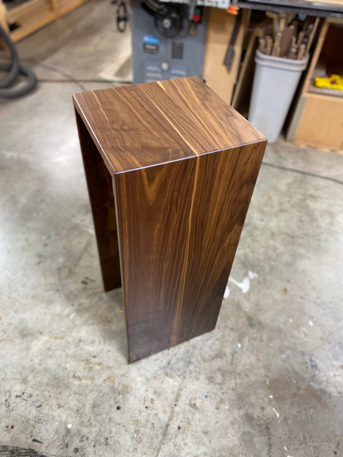 Custom Walnut Sculpture Stand For Sheryl