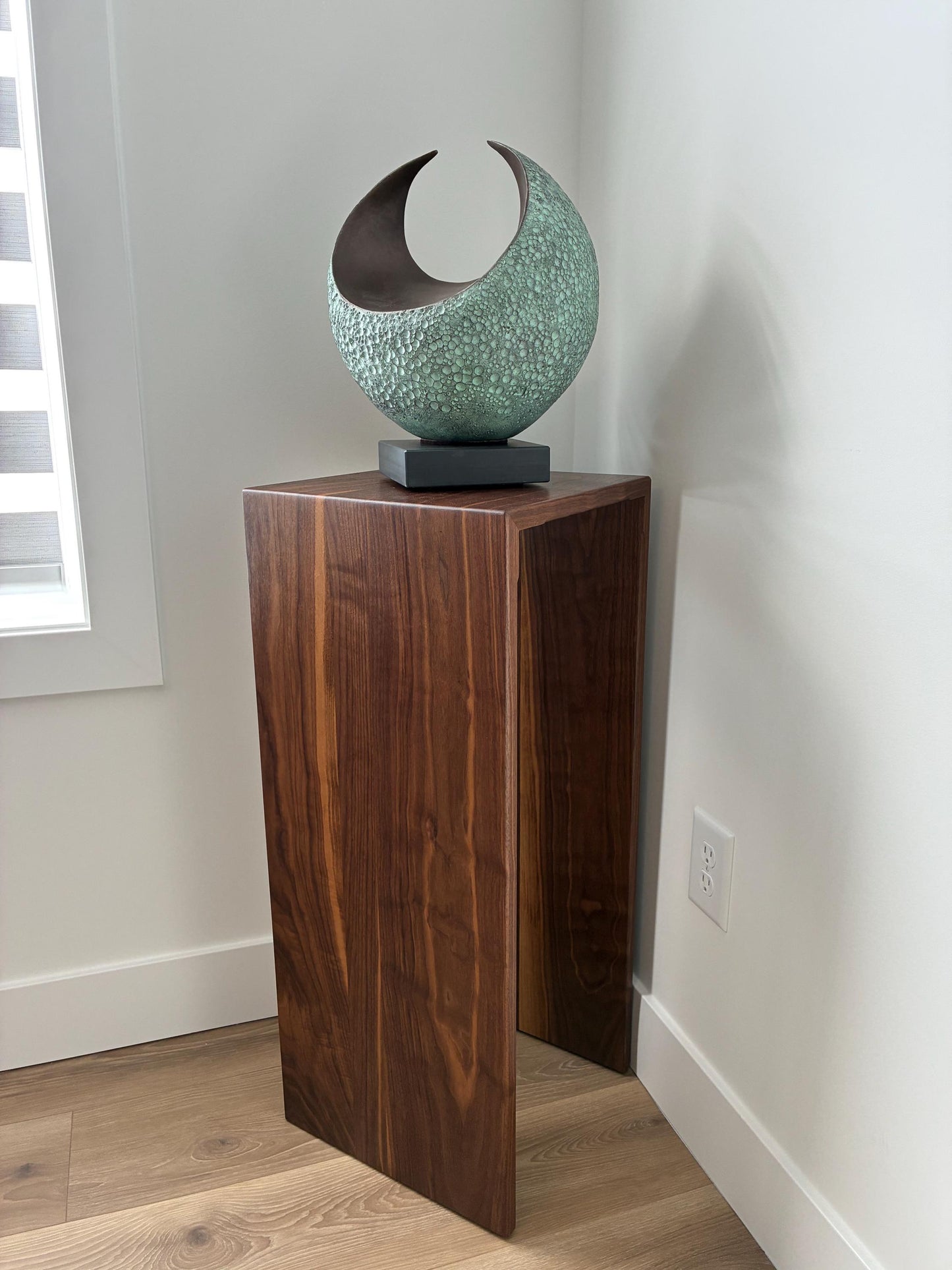 Custom Walnut Sculpture Stand For Sheryl