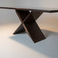 Contemporary Walnut Dining Table, Handmade in Walnut with Asymmetrical X Base