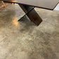 Contemporary Walnut Dining Table, Handmade in Walnut with Asymmetrical X Base