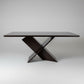 Contemporary Walnut Dining Table, Handmade in Walnut with Asymmetrical X Base