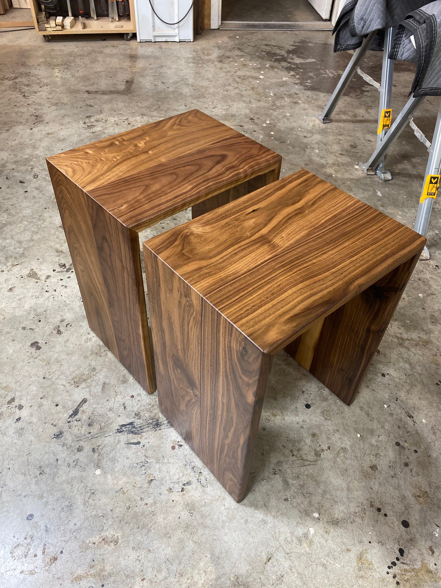 Modern Walnut Waterfall End Table or Side Table