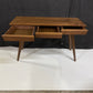 MCM Walnut Writing Desk With Push To Open Drawers